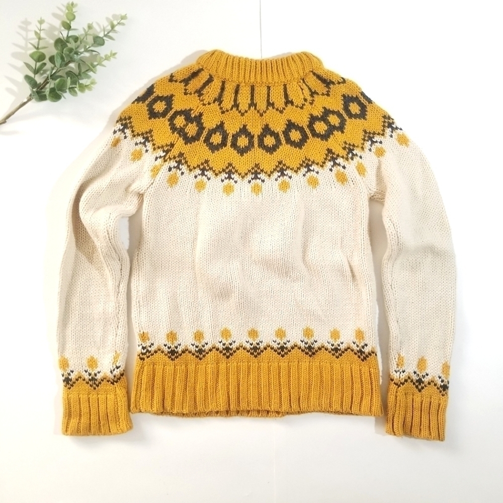 Nasty Gal J.O.A. Malia Mock Neck Sweater JOA Chunky Knit Fair Isle - Picture 7 of 16